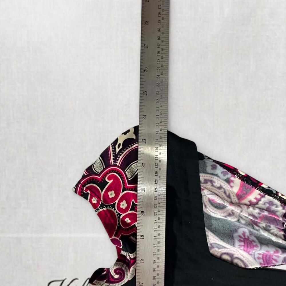 Y2K Goth Style Paisley Print Multicolored Square Neck Top with Open Back - Picture 6 of 6